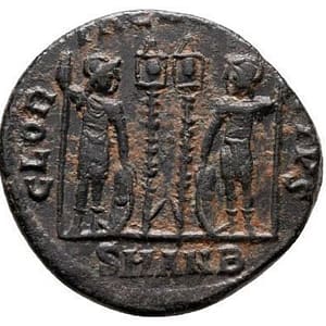 Constantine I – Follis – Two Soldiers (Antioch)